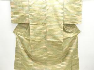 アンティーク　ヱ霞模様織り出し手織り紬着物